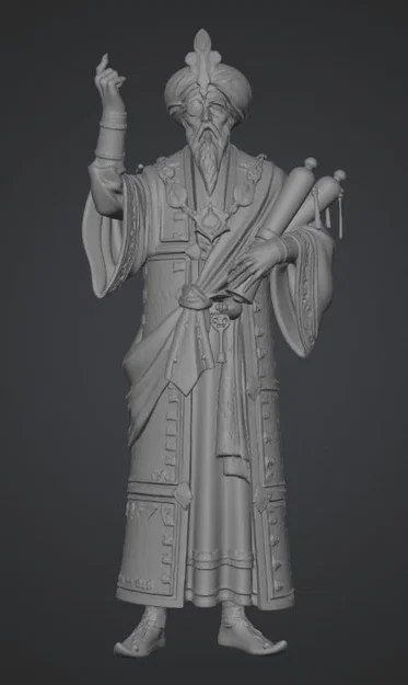 Mô hình 3D Sultan of Magic Scrolls - Pháp sư huyền bí cho game RPG - Image 1