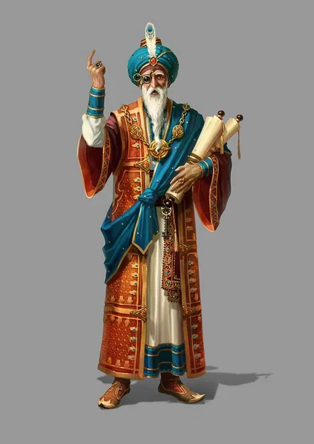 Mô hình 3D Sultan of Magic Scrolls - Pháp sư huyền bí cho game RPG - Image 2