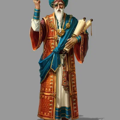 Mô hình 3D Sultan of Magic Scrolls - Pháp sư huyền bí cho game RPG