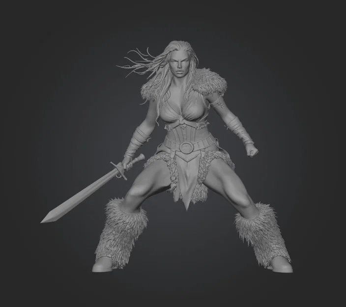 Mô hình Stormbound Warrior Girl - Nữ Chiến Binh Dũng Mãnh 3D - Image 1