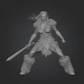 Mô hình Stormbound Warrior Girl - Nữ Chiến Binh Dũng Mãnh 3D - Thumbnail 1