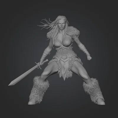 Mô hình Stormbound Warrior Girl - Nữ Chiến Binh Dũng Mãnh 3D