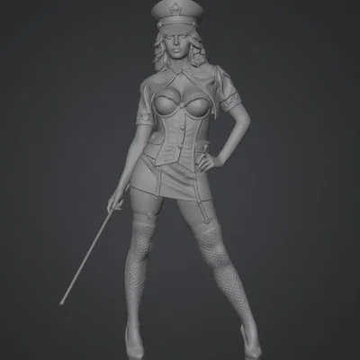Mô hình 3D nữ sĩ quan quyến rũ (Sexy Army Captain) chất lượng cao