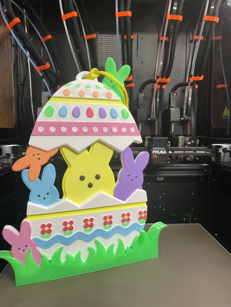 Mô hình 3D trang trí cửa hình chú thỏ và trứng Phục sinh rực rỡ - Image 1