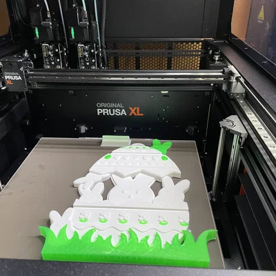 Mô hình 3D trang trí cửa hình chú thỏ và trứng Phục sinh rực rỡ