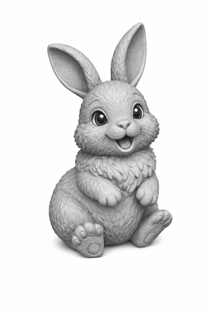 Mô hình chú thỏ nhỏ xinh xắn in 3D trang trí trứng rỗng - Image 1