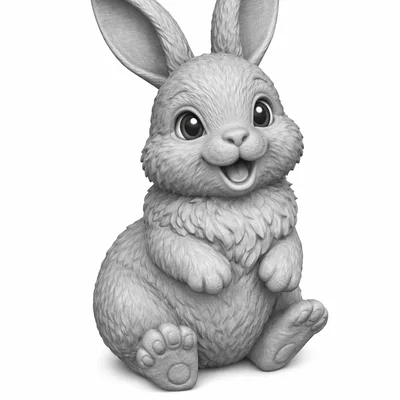 Mô hình chú thỏ nhỏ xinh xắn in 3D trang trí trứng rỗng