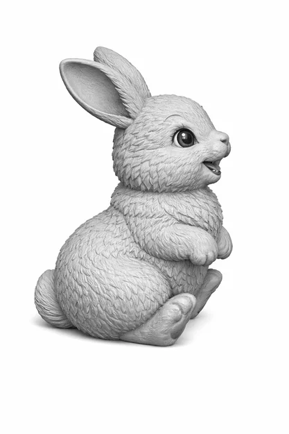 Mô hình chú thỏ nhỏ xinh xắn in 3D trang trí trứng rỗng - Image 3