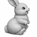 Mô hình chú thỏ nhỏ xinh xắn in 3D trang trí trứng rỗng - Thumbnail 3