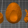 Mô hình Thỏ và Trứng Phục Sinh 3D xinh xắn để bàn - Thumbnail 1