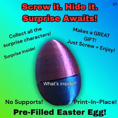 Trứng Phục Sinh Print-In-Place Có Quà Bên Trong! Không Cần Support!