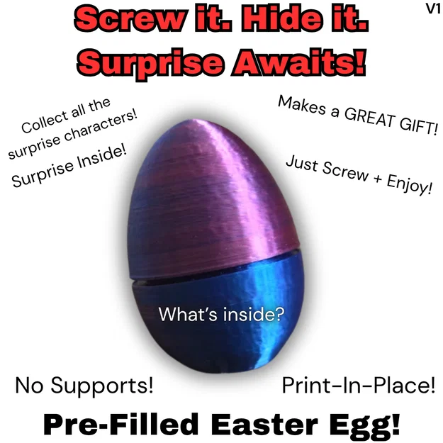 Trứng Phục Sinh Print-In-Place Có Quà Bên Trong! Không Cần Support! - Image 2