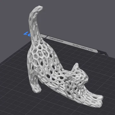 Mô hình Mèo Vươn Mình phong cách Voronoi nghệ thuật (Low Poly Cat)