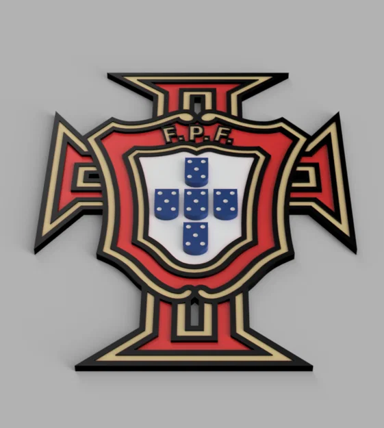 Mô hình logo đội tuyển bóng đá Bồ Đào Nha in 3D - Image 1