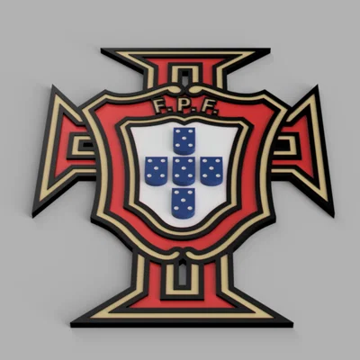 Mô hình logo đội tuyển bóng đá Bồ Đào Nha in 3D