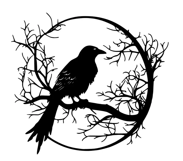 Tranh Treo Tường Hình Con Quạ (Raven Wall Art) - Image 1