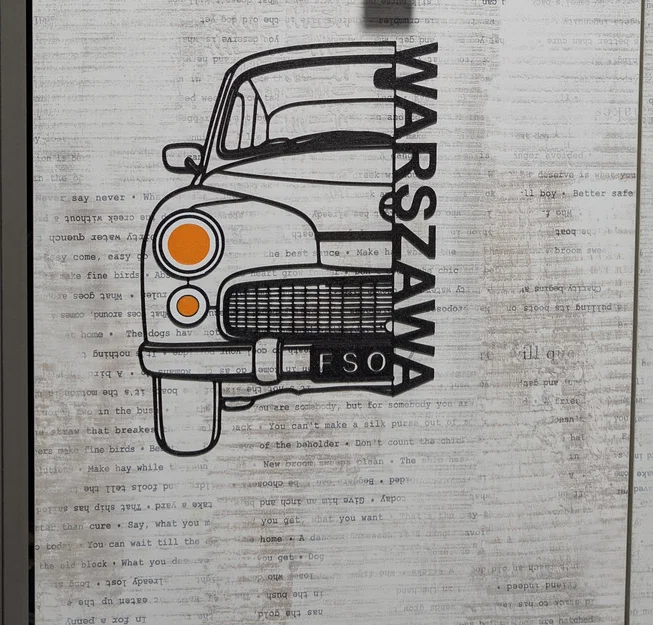Mô hình trang trí tường FSO Warszawa - Phụ kiện dành cho người yêu xe cổ - Image 1