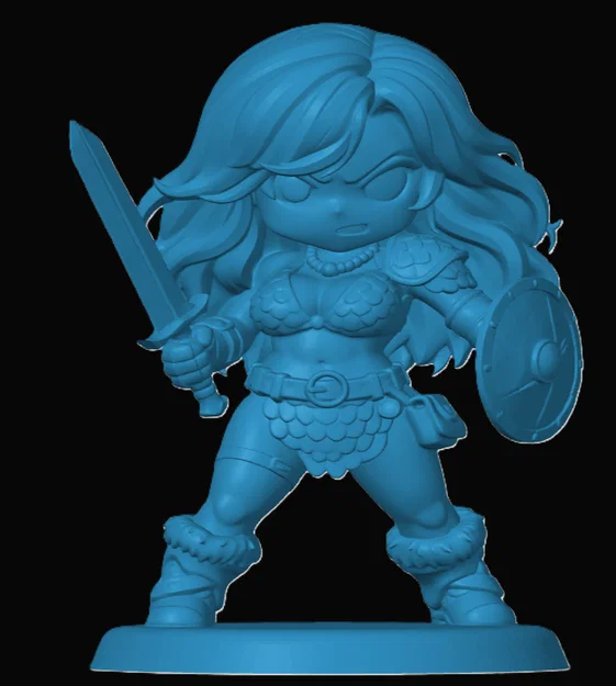 Mô hình Red Sonja phong cách Chibi - Đồ chơi in 3D ấn tượng - Image 1