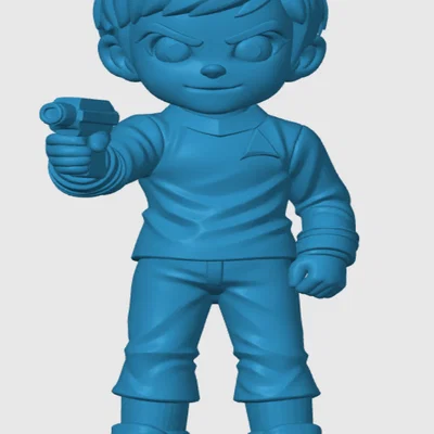Mô hình 3D nhân vật Sulu phong cách Chibi cho fan Star Trek