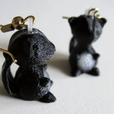 Bông tai Skunk Earrings 3D in đa màu sắc cực dễ thương