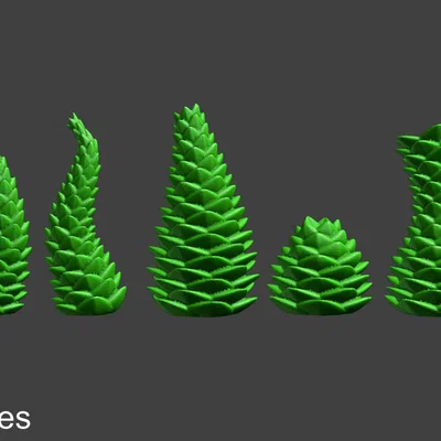 100 Mẫu Cây Giả Tưởng Cho Đế Mô Hình & Terrain (Alien Vegetation 61)