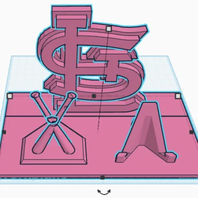 Mô hình trang trí và giá đỡ thẻ bài St. Louis Cardinals (3D Print)