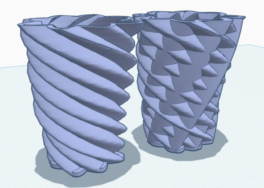 Bộ sưu tập bình hoa xoắn nghệ thuật (Twisty Vases) in 3D trang trí - Image 1