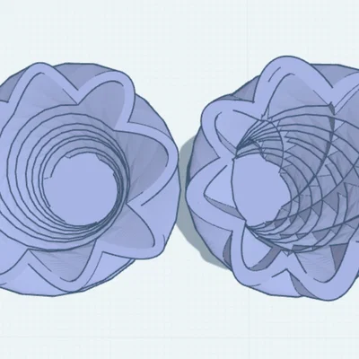 Bộ sưu tập bình hoa xoắn nghệ thuật (Twisty Vases) in 3D trang trí