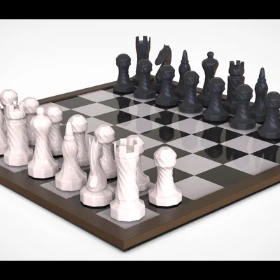 Bộ cờ vua thiết kế xoắn ốc độc đáo - Mô hình in 3D dễ in