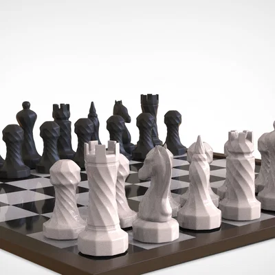 Bộ cờ vua thiết kế xoắn ốc độc đáo - Mô hình in 3D dễ in