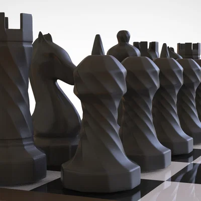 Bộ cờ vua thiết kế xoắn ốc độc đáo - Mô hình in 3D dễ in