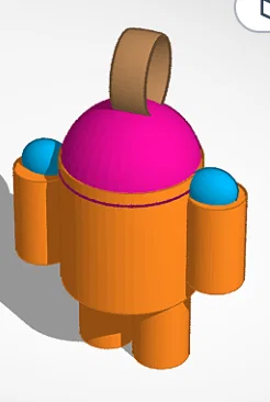 Mẫu móc khóa hình Robot đáng yêu in 3D dễ dàng - Image 1