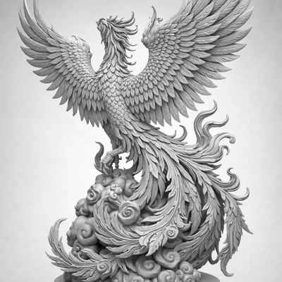 Mô hình 3D Phượng Hoàng Thiên Giới (Celestial Phoenix) trang trí đẳng cấp