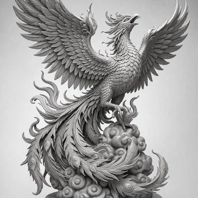Mô hình 3D Phượng Hoàng Thiên Giới (Celestial Phoenix) trang trí đẳng cấp