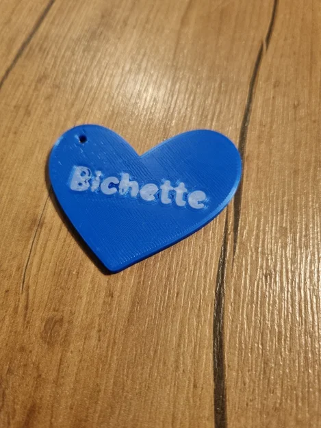 Móc khóa hình trái tim Bichette in 3D dễ thương - Image 1