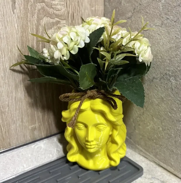 Mẫu bình hoa trang trí hình khuôn mặt nghệ thuật in 3D cực đẹp - Image 1