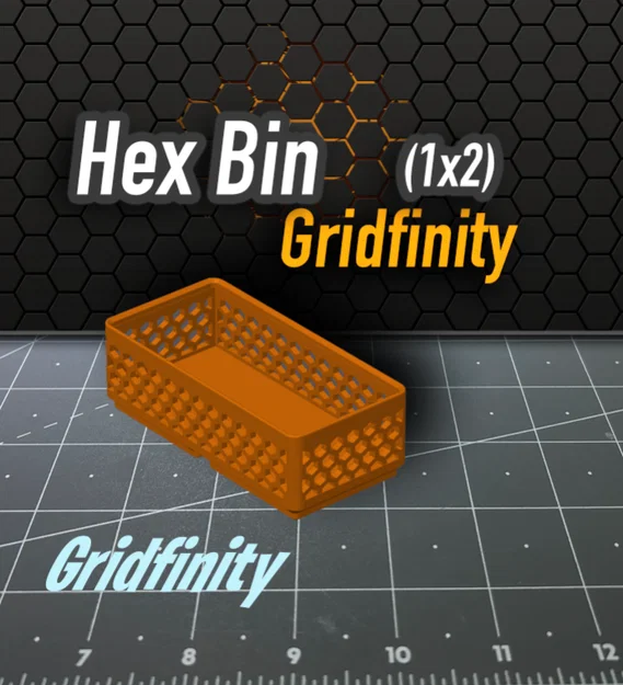 Khay chứa đồ Hex Bin Gridfinity 1x2: Giải pháp lưu trữ thông minh - Image 1