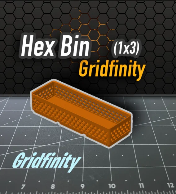 Khay chứa đồ Hex Bin 1x3 tương thích hệ thống Gridfinity bền bỉ - Image 1