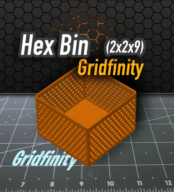 Khay chứa đồ Hex Bin Gridfinity 2x2x9 cứng cáp và bền bỉ - Image 1