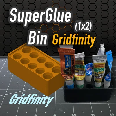 Khay đựng keo Super Glue hệ Gridfinity 1x2 gọn gàng cho bàn làm việc