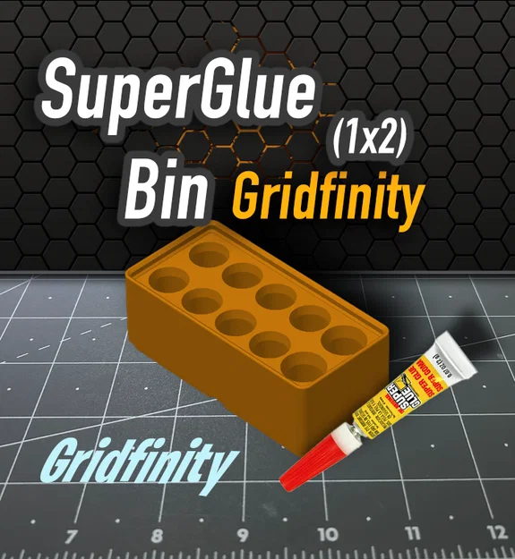 Khay đựng keo Super Glue hệ Gridfinity 1x2 gọn gàng cho bàn làm việc - Image 2