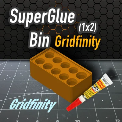 Khay đựng keo Super Glue hệ Gridfinity 1x2 gọn gàng cho bàn làm việc