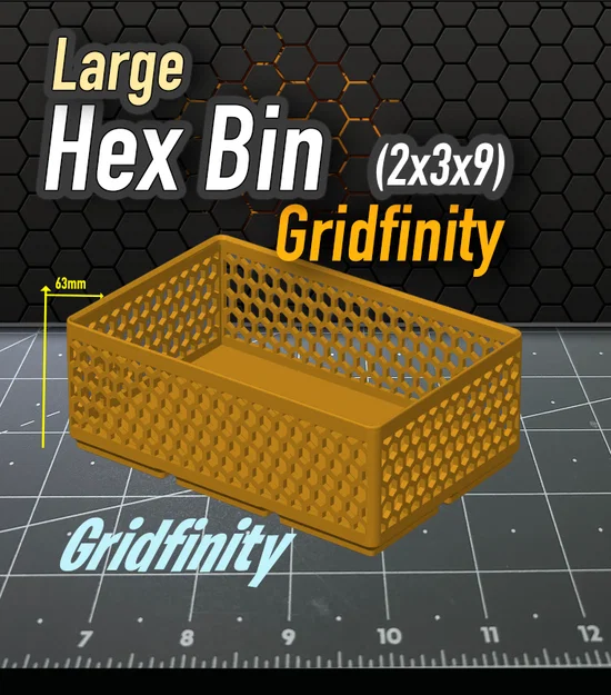 Khay Đựng Hex Bin Gridfinity 2x3x9 - Giải Pháp Lưu Trữ Thông Minh - Image 1
