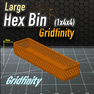 Khay Chứa Đồ Hex Bin Gridfinity 1x4x4 - Gọn Gàng, Thông Minh