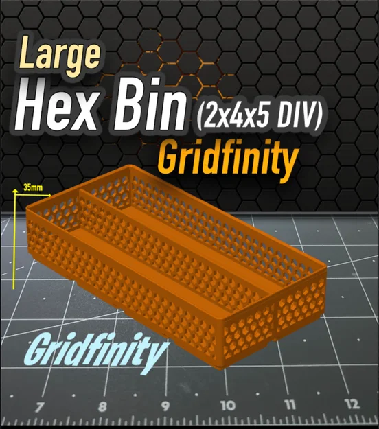 Khay Đựng Đồ Hex Bin Gridfinity 2x4x5 Có Chia Ngăn Tiện Lợi - Image 1