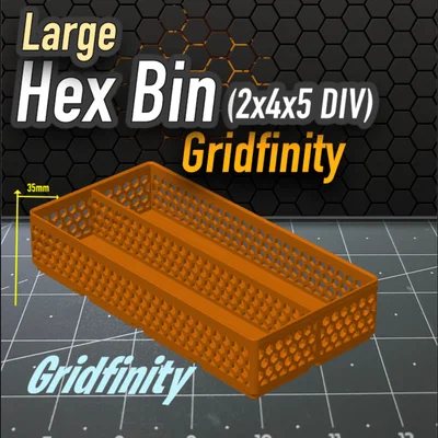 Khay Đựng Đồ Hex Bin Gridfinity 2x4x5 Có Chia Ngăn Tiện Lợi