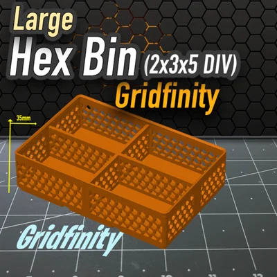 Khay Hex Bin Gridfinity 2x3x5 chia ngăn - Giải pháp lưu trữ thông minh