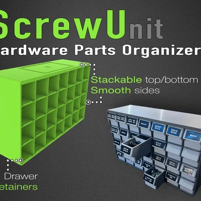 ScrewU-nit Hardware Organizer - Hộp đựng ốc vít đa năng