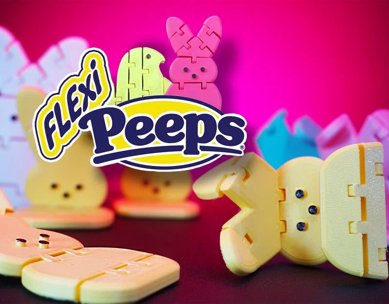 Flexi Easter Peeps - Bộ thỏ và gà con khớp nối cho dịp Lễ Phục sinh - Image 1