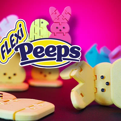 Flexi Easter Peeps - Bộ thỏ và gà con khớp nối cho dịp Lễ Phục sinh